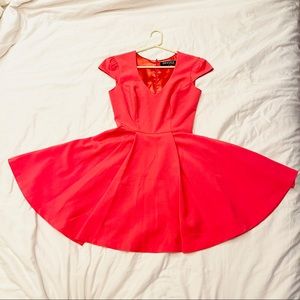 Peach color flare  shore dress